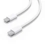 Aisens Cable USB 2.0 Tipo-C A107-0855 - Conector Doble USB-C Macho - Carga 60W, Datos 480Mbps, Longitud 1m, Color Blanco